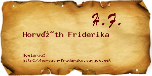 Horváth Friderika névjegykártya